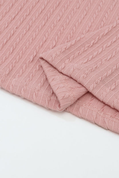 Threaded Pear Sawyer Ribbed Round Neck Knit Long Sleeve Top