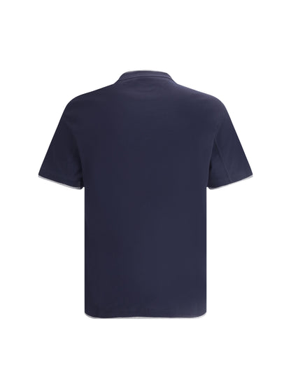 Cotton T-Shirt Cobalt/Medium Grey