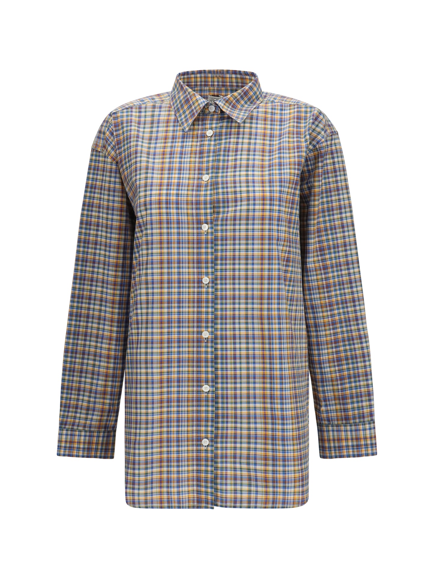 Cotton Shirt Blue/Orange