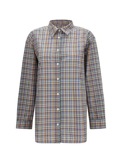 Cotton Shirt Blue/Orange