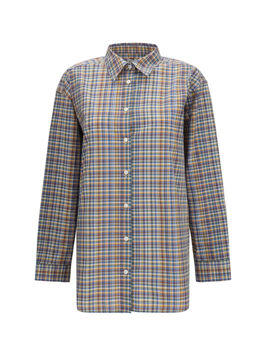 Cotton Shirt Blue/Orange