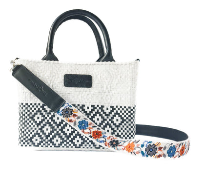Tin Marin White Small Woven Crossbody Bag