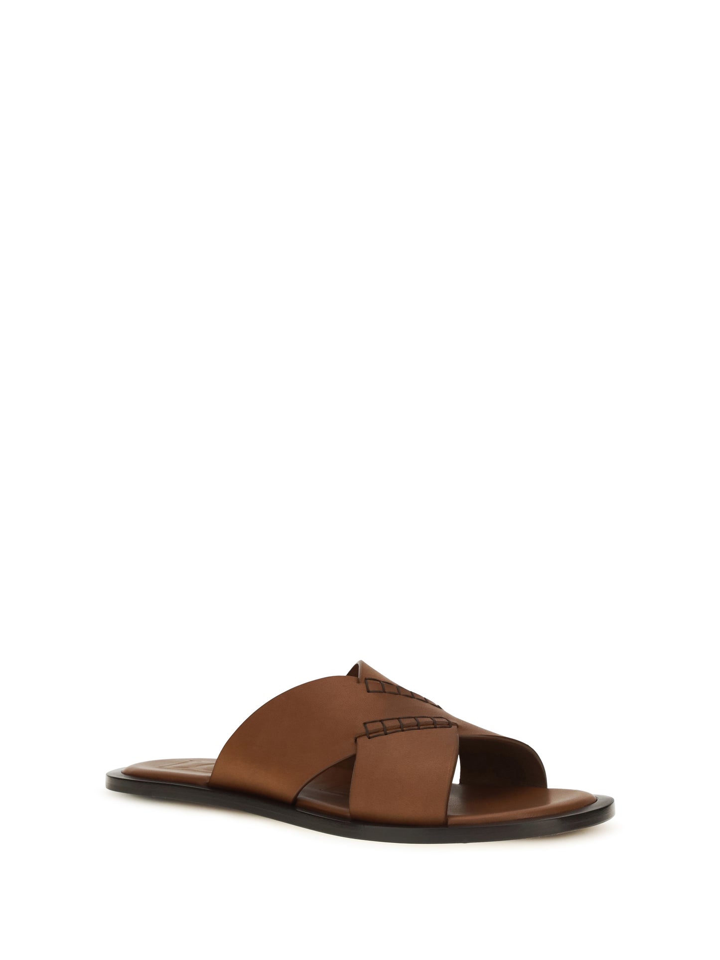 Slide Sandals Flex Tan Leather