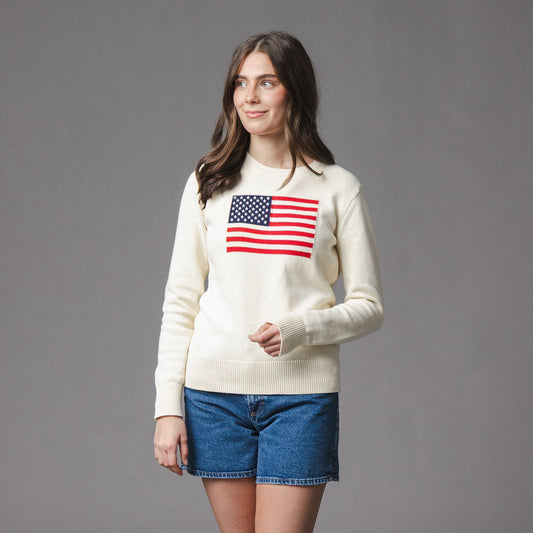 Organic Crew Neck Flag Sweater