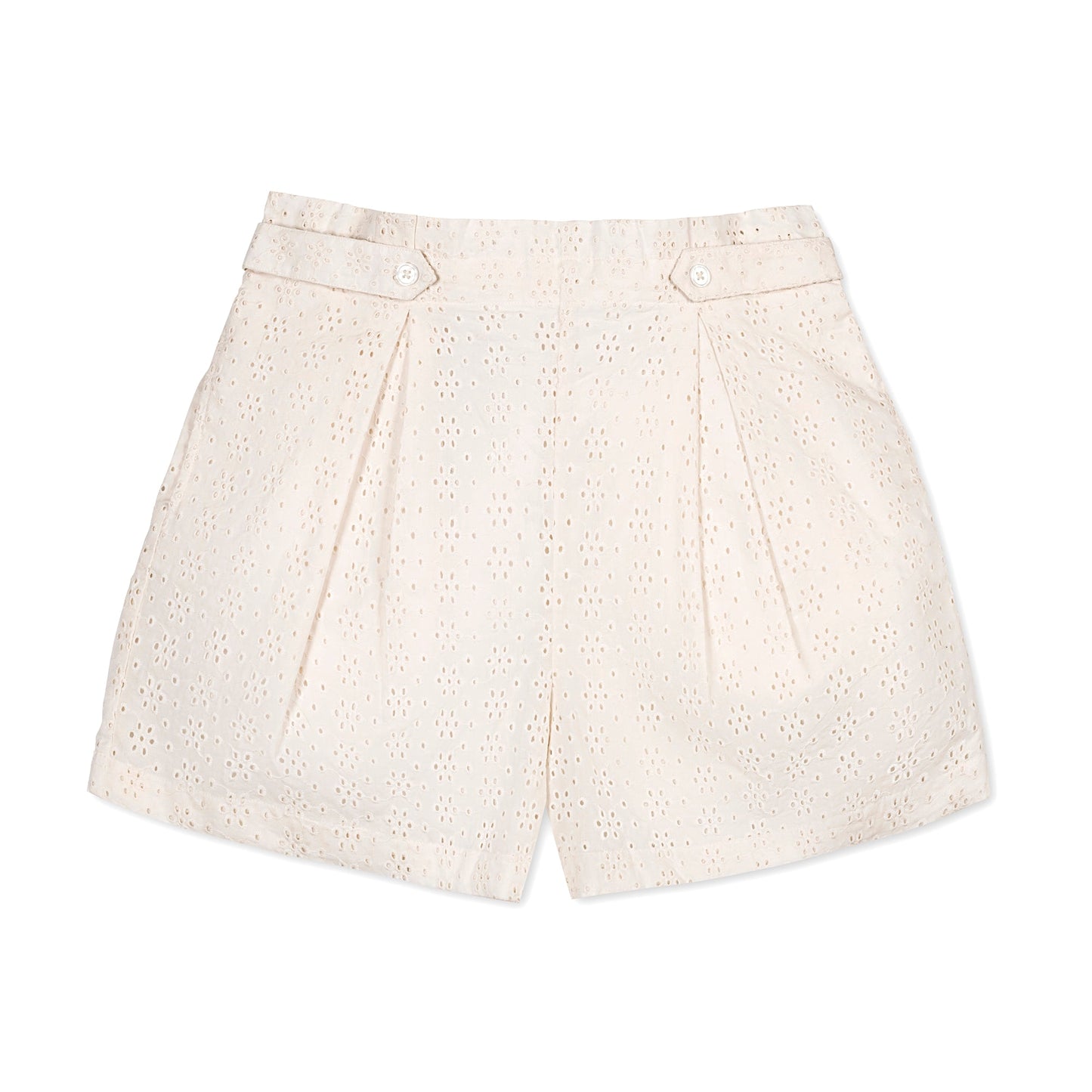 Organic Eyelet Button Tab Short
