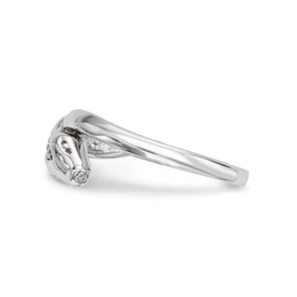 Cubic Zirconia Snake Pave Ring Silver