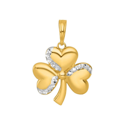 Three Leaf Clover Charm 14K Yellow Gold Pendant