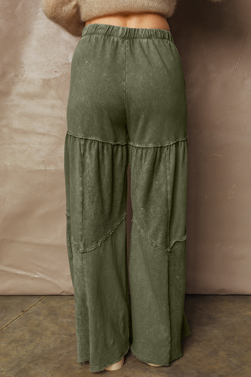 Threaded Pear Paisley Leg Patchwork Drawstring Pants
