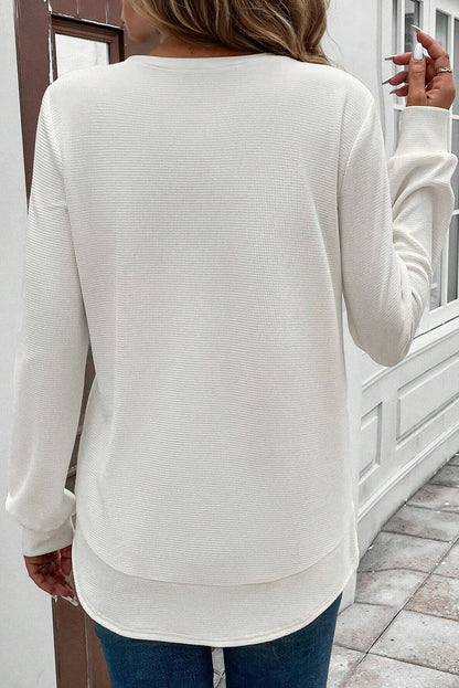 Threaded Pear Allison Waffle Long Sleeve Top