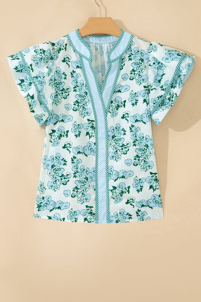 Threaded Pear Christy Flutter Sleeve Blouse