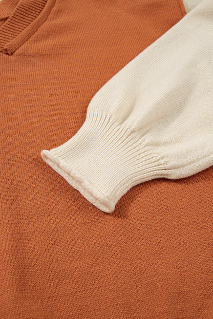 Threaded Pear Abigail Edge Bubble Sleeve Sweater