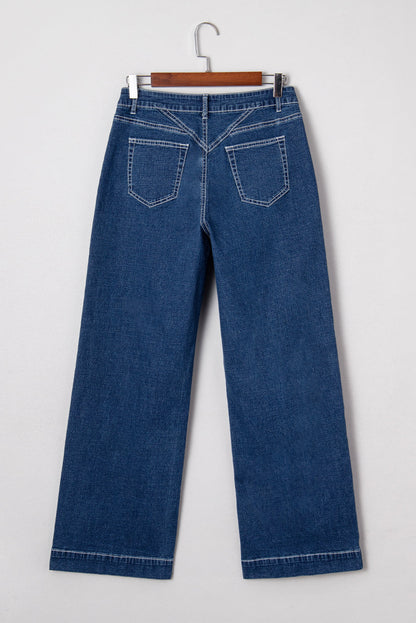 Threaded Pear Daria Detail Loose Cuffed Jeans