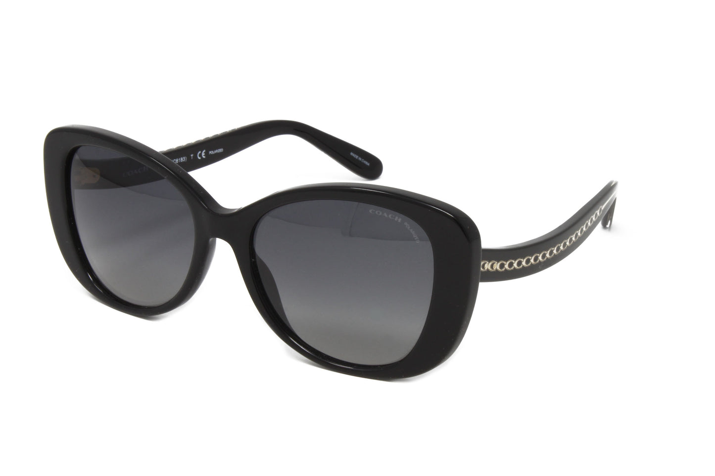 Coach Women's Sunglasses HC8322 5002T3 Black Polarized Lens 54mm
