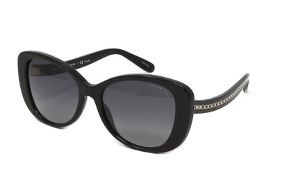 Coach Women's Sunglasses HC8322 5002T3 Black Polarized Lens 54mm