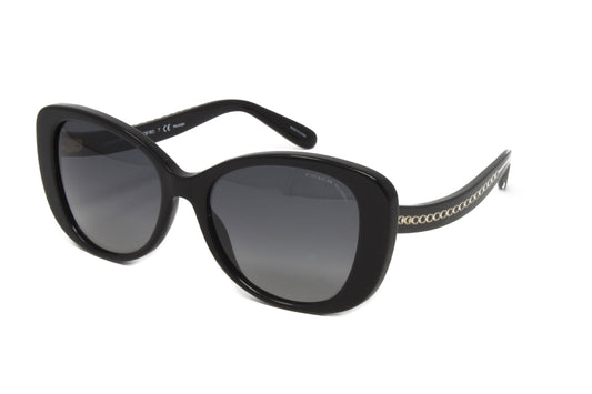 Coach Women's Sunglasses HC8322 5002T3 Black Polarized Lens 54mm