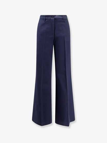 Stretch Cotton Trousers Blue
