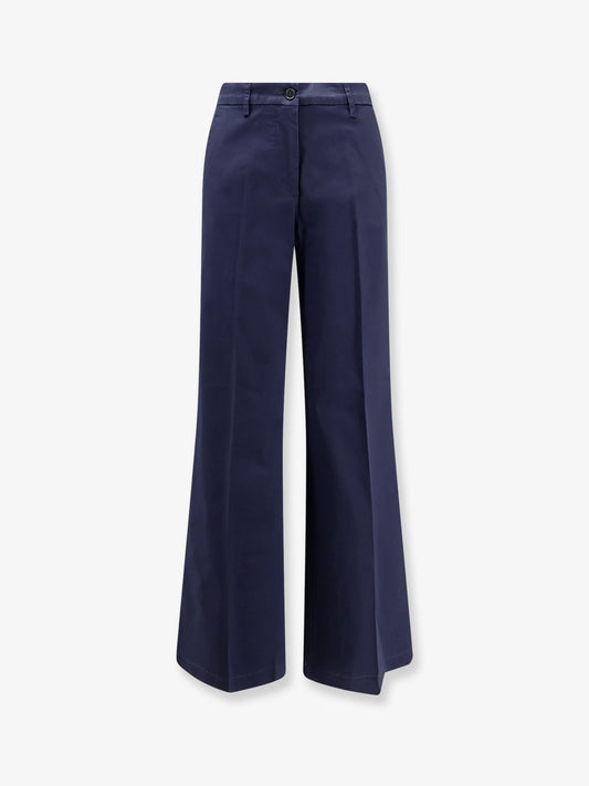 Stretch Cotton Trousers Blue