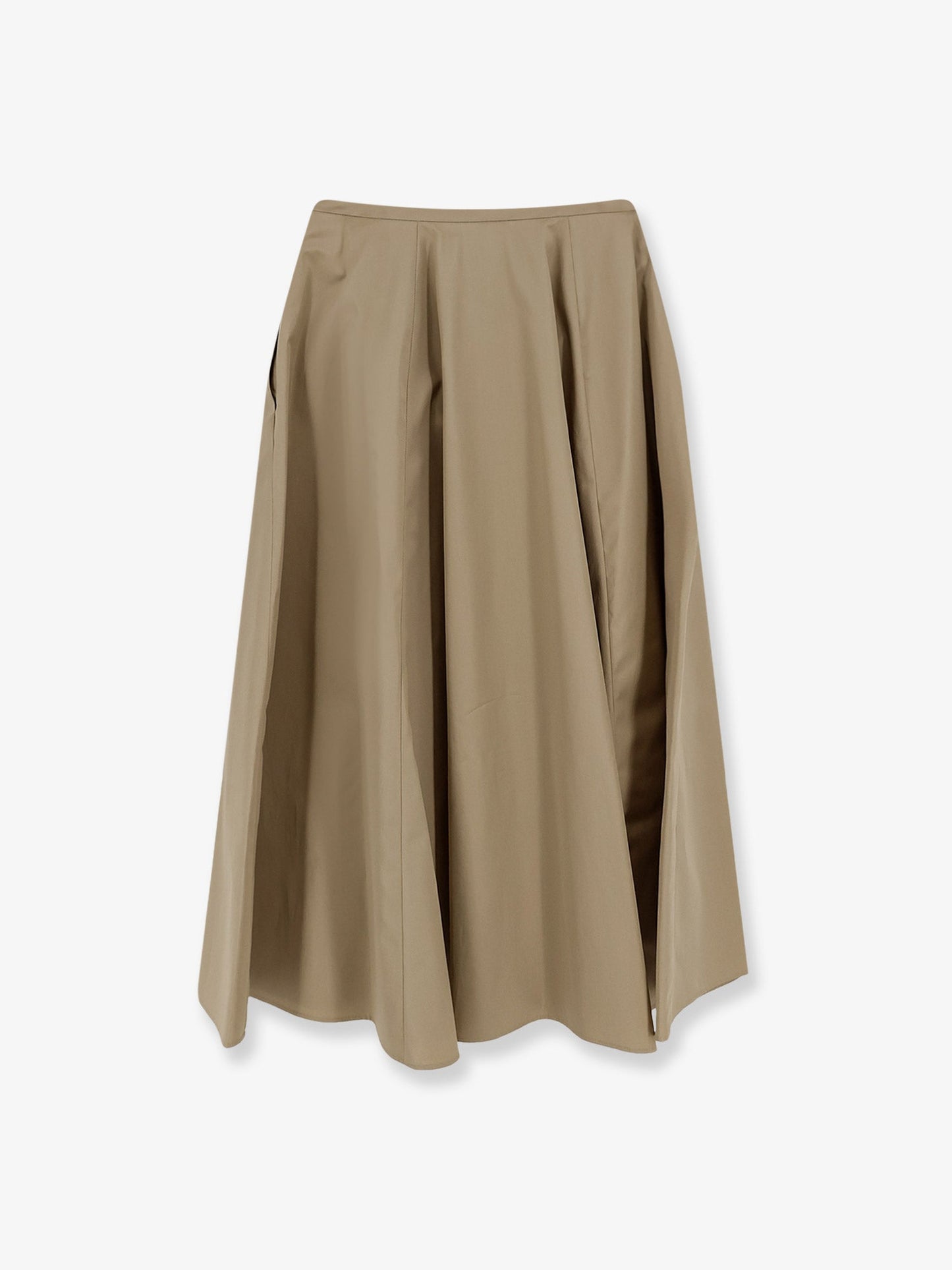 Long Cotton Skirt Beige