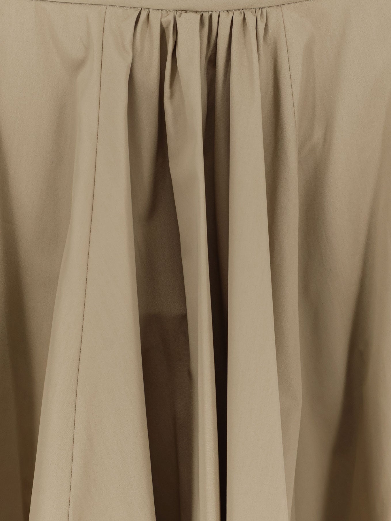 Long Cotton Skirt Beige