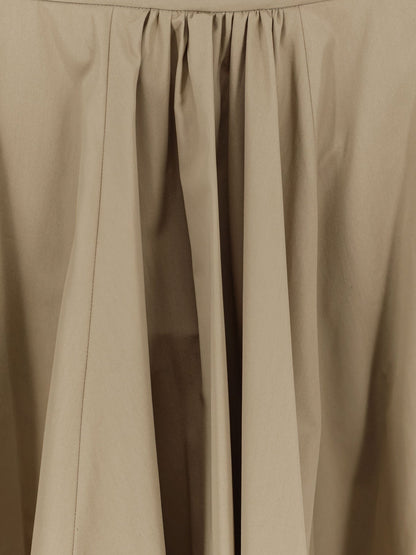 Long Cotton Skirt Beige
