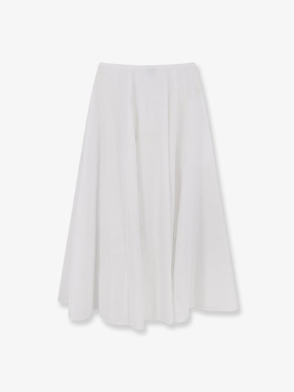 Long Cotton Skirt White