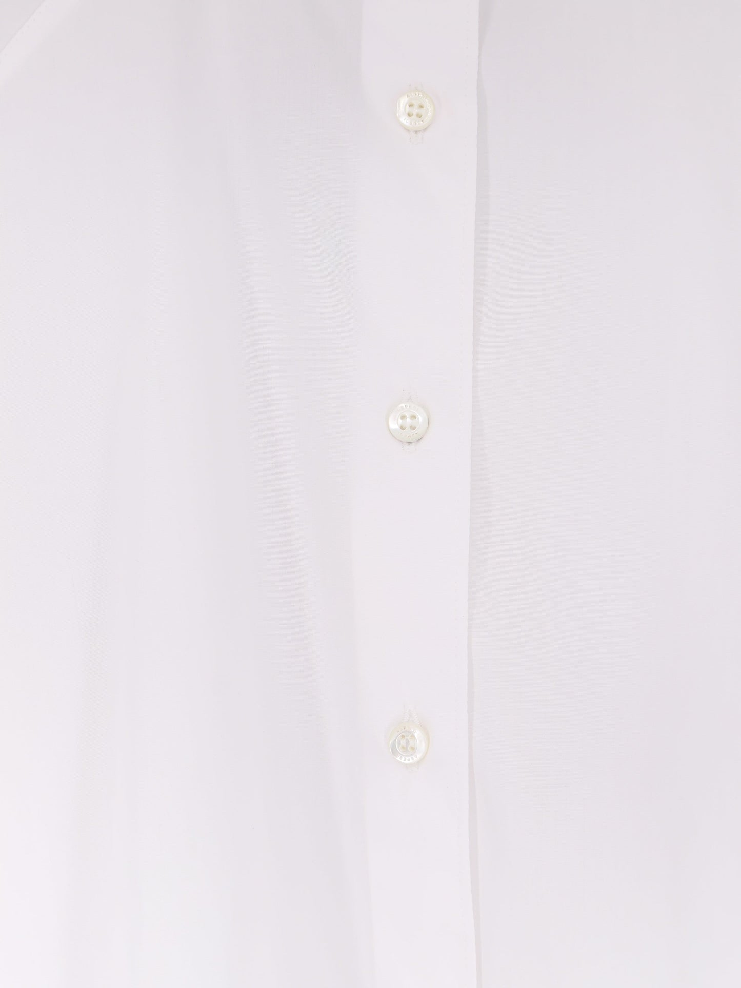 Cropped Cotton Shirt With Crew Neck