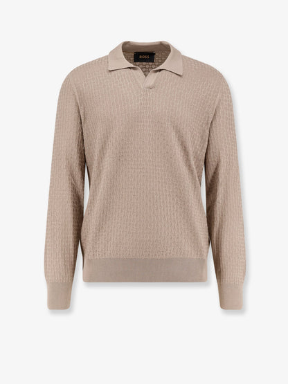Silk Sweater With Leather Detail