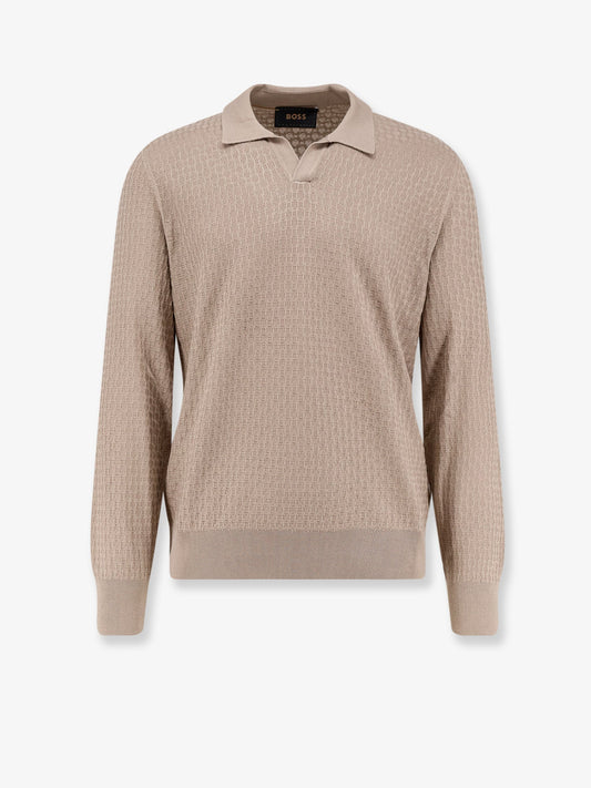Silk Sweater With Leather Detail