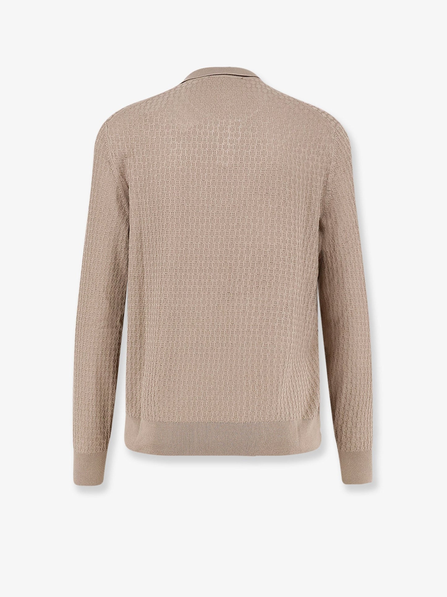 Silk Sweater With Leather Detail