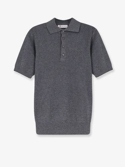 Polo Shirt Grey Cotton