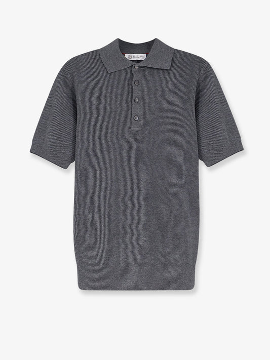 Polo Shirt Grey Cotton