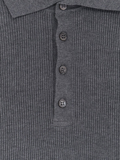 Polo Shirt Grey Cotton