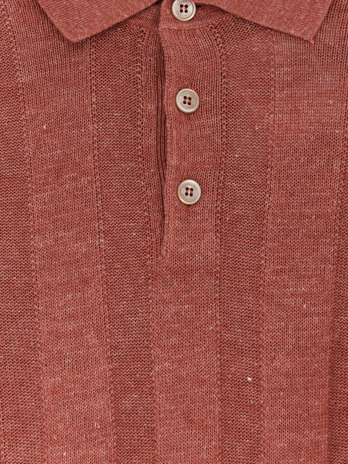 Polo Shirt Linen-Cotton Red