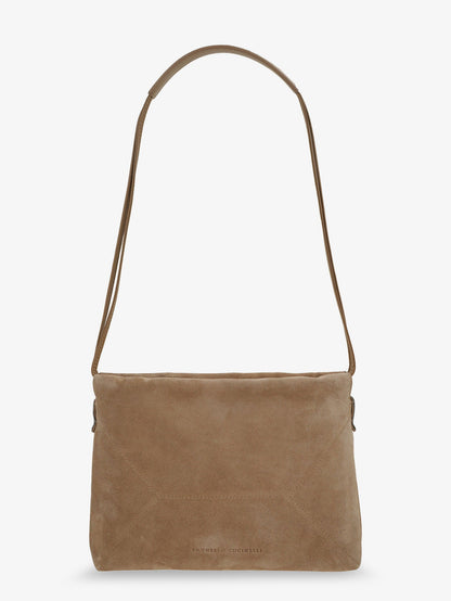 Suede Shoulder Bag With Logo