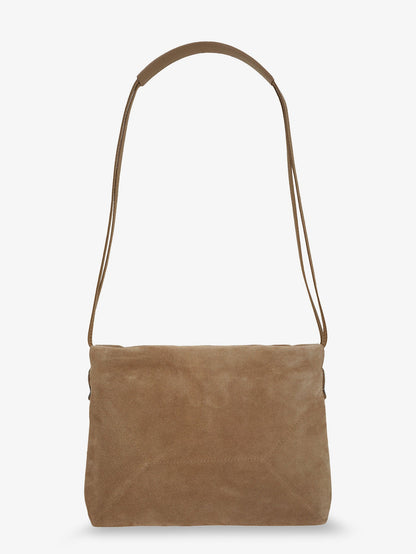 Suede Shoulder Bag With Logo
