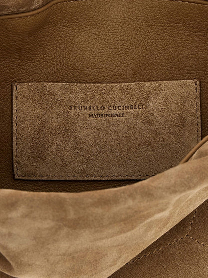 Suede Shoulder Bag With Logo