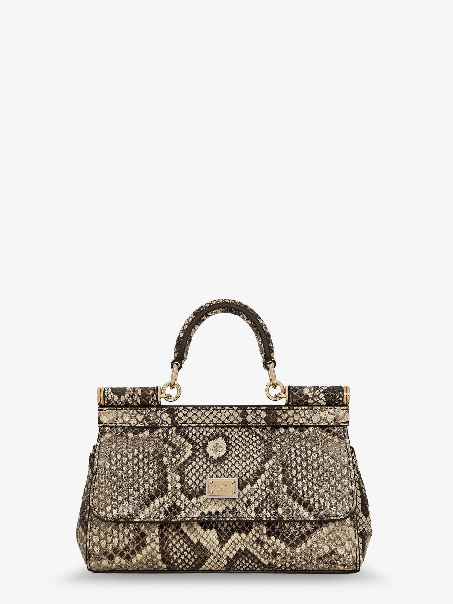 Handbag Sicily Mini Python Beige