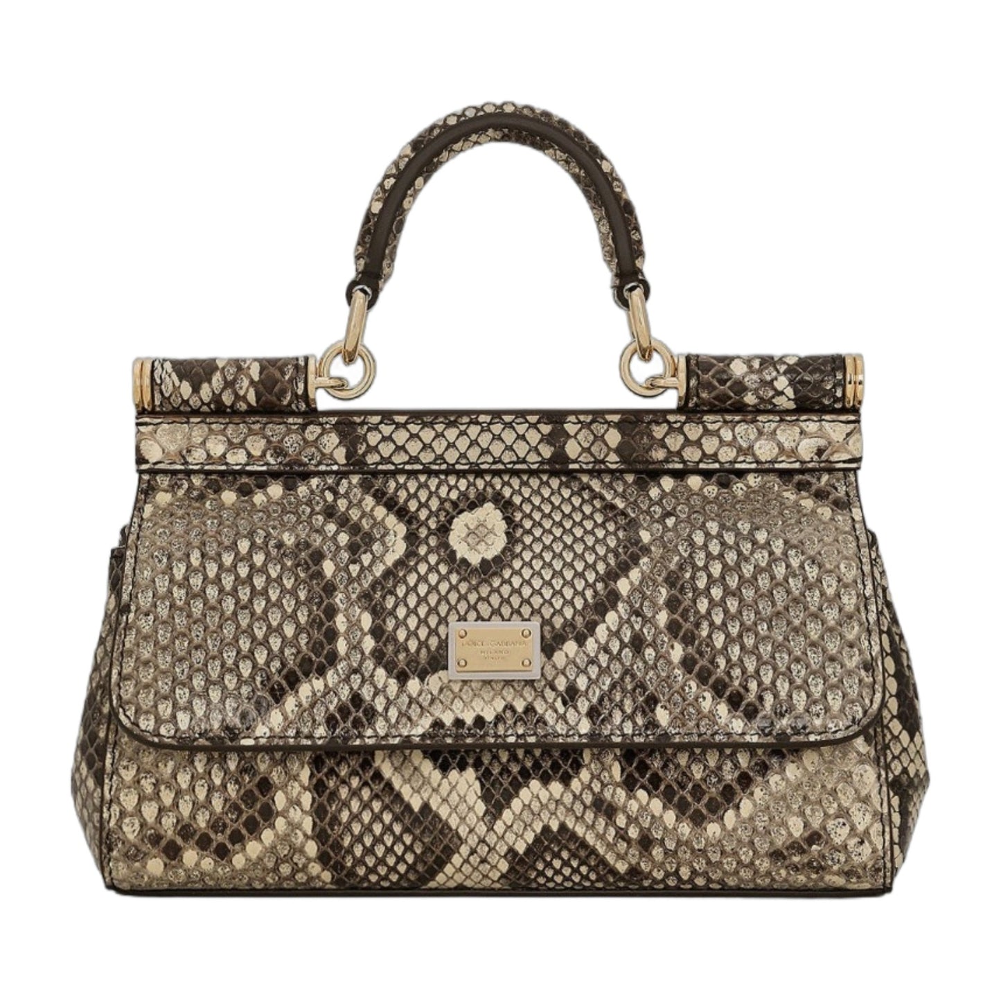 Handbag Sicily Mini Python Beige