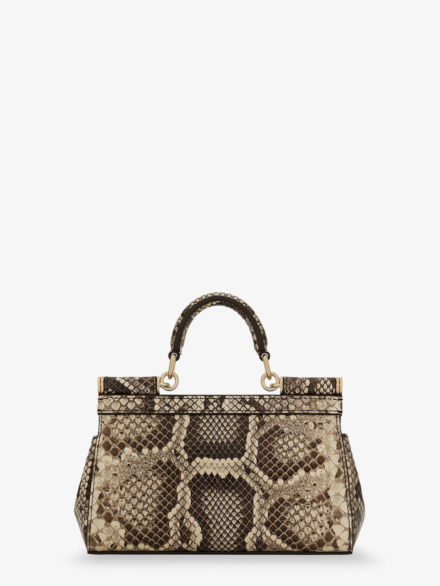 Handbag Sicily Mini Python Beige