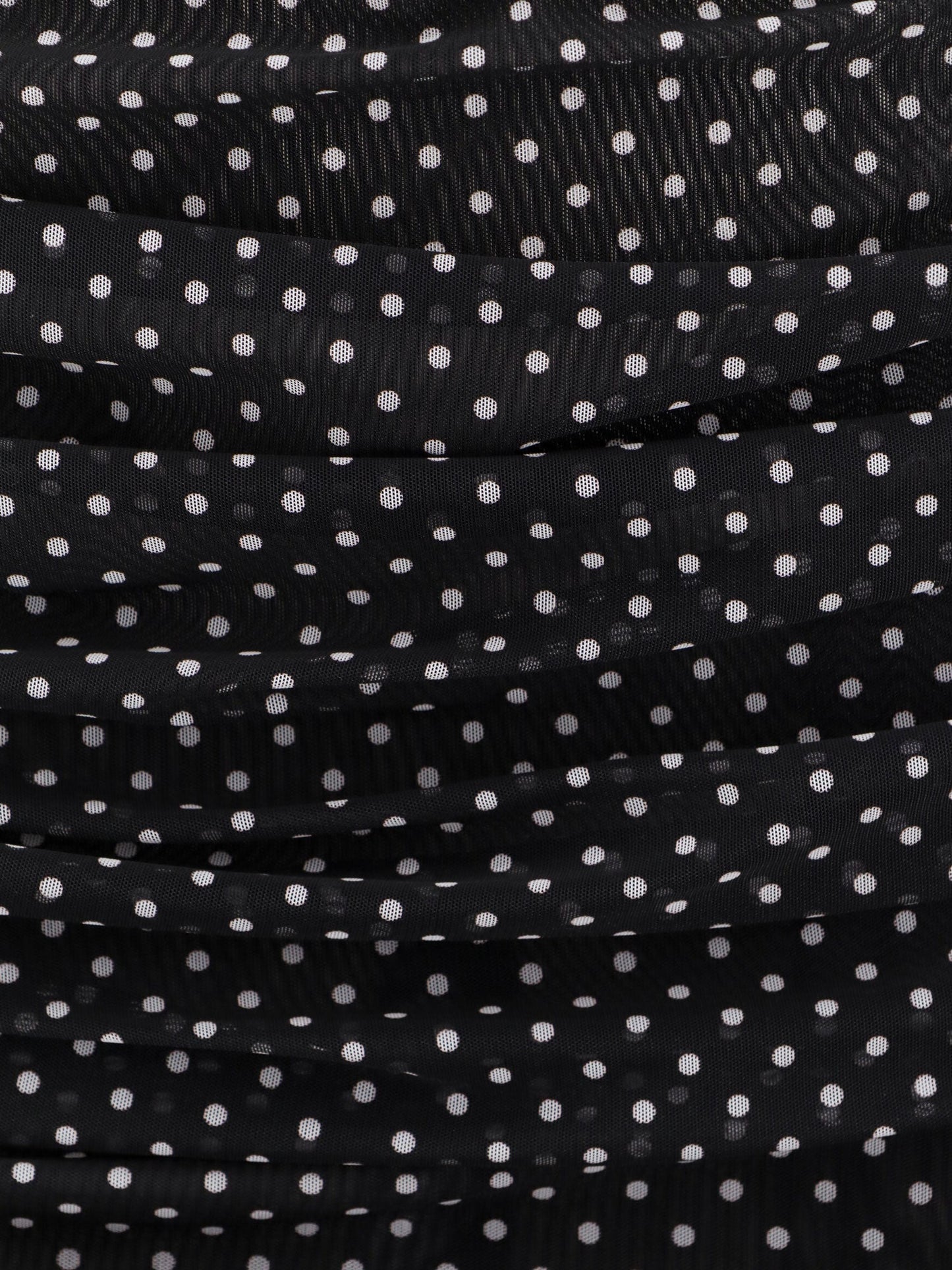 Dress Draped Polka-Dot Black