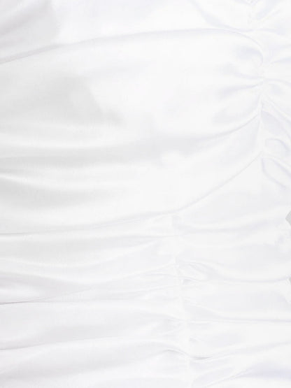 Mini Dress Draped Satin White