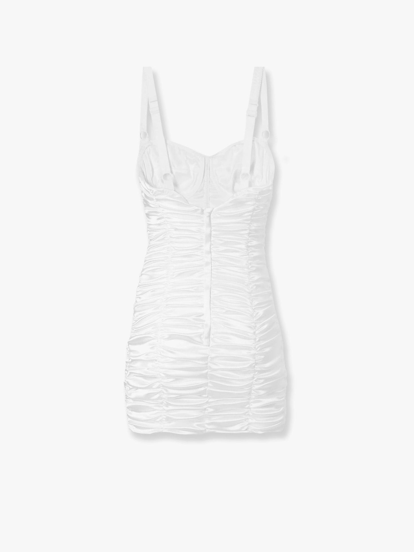 Mini Dress Draped Satin White