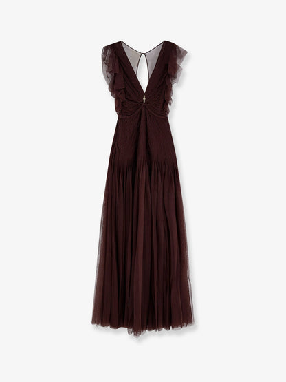 Evening Gown With Rhinestones Brown
