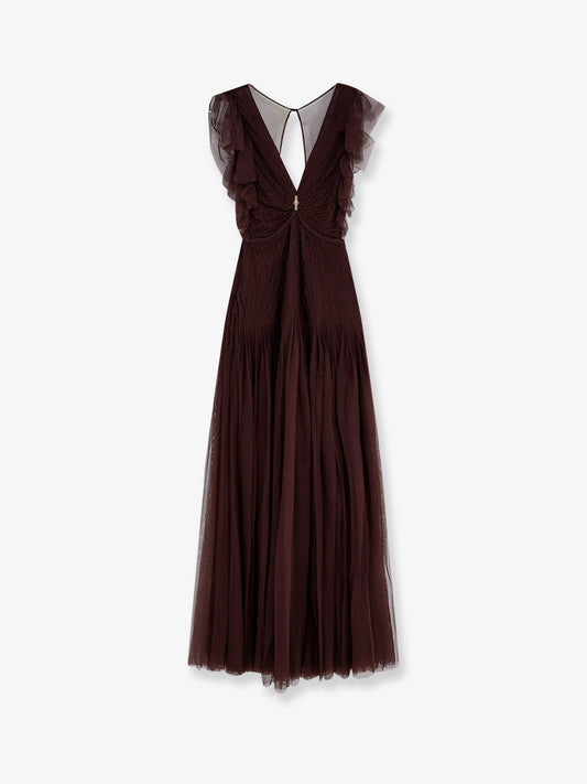Evening Gown With Rhinestones Brown