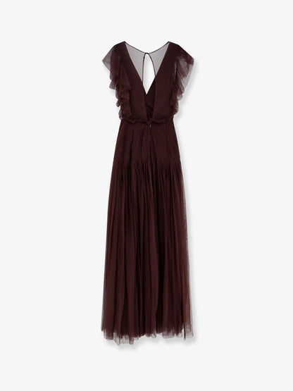 Evening Gown With Rhinestones Brown