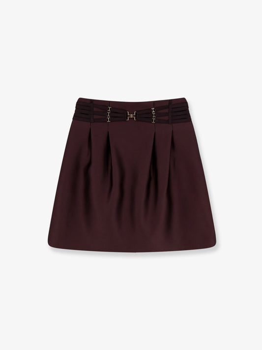 Mini Satin Skirt Brown