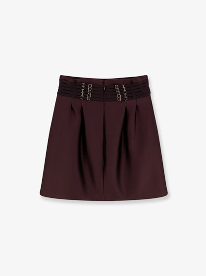 Mini Satin Skirt Brown