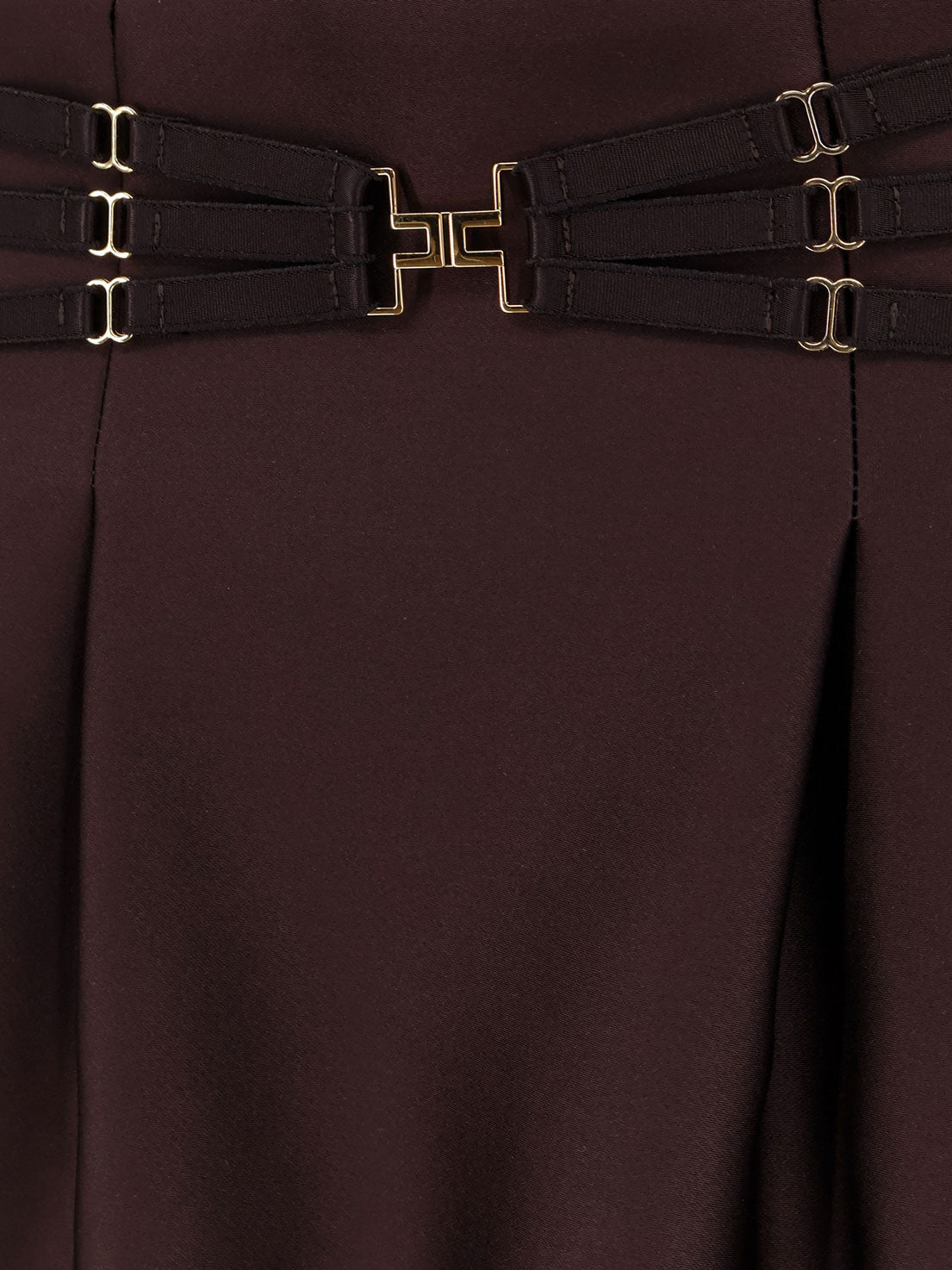 Mini Satin Skirt Brown