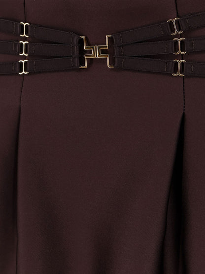 Mini Satin Skirt Brown