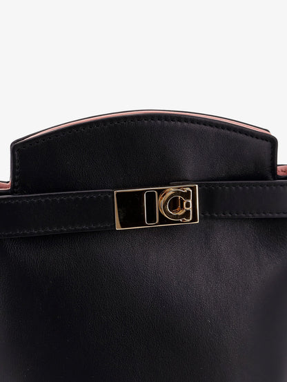 Leather Crossbody Bag With Gancini Detail
